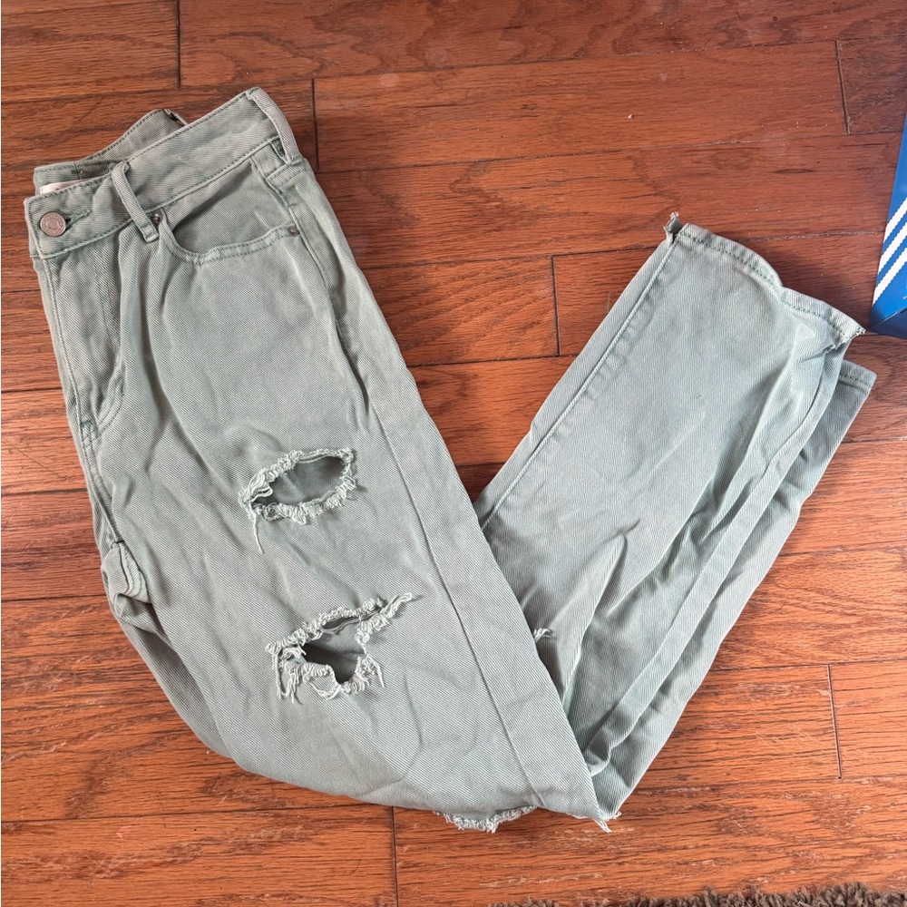 Pacsun Mint Green Distressed Green Jeans